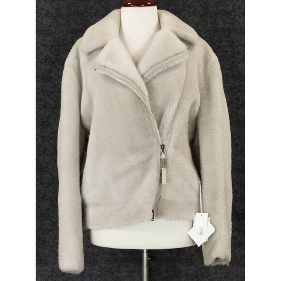 NWT $12250  BRUNELLO CUCINELLI BIKER SHEARLING FUR JACKET 2023 FALL SIZE 42 - Picture 2 of 10